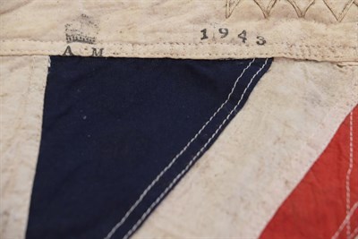 Lot 80 - A Second World War U.S. Norfolk Naval Shipyard Flag, of stitched linen panels and with...
