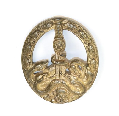 Lot 98 - A German Third Reich Anti-Partisan Guerilla Warfare Badge in Silver, with vertical round needle pin