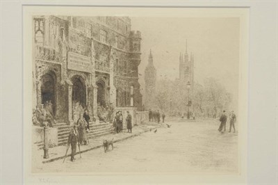 Lot 715 - William Lionel Wyllie RA, RBA, RI, RE, NEAC (1851-1931) "Westminster Hospital, London" Signed...