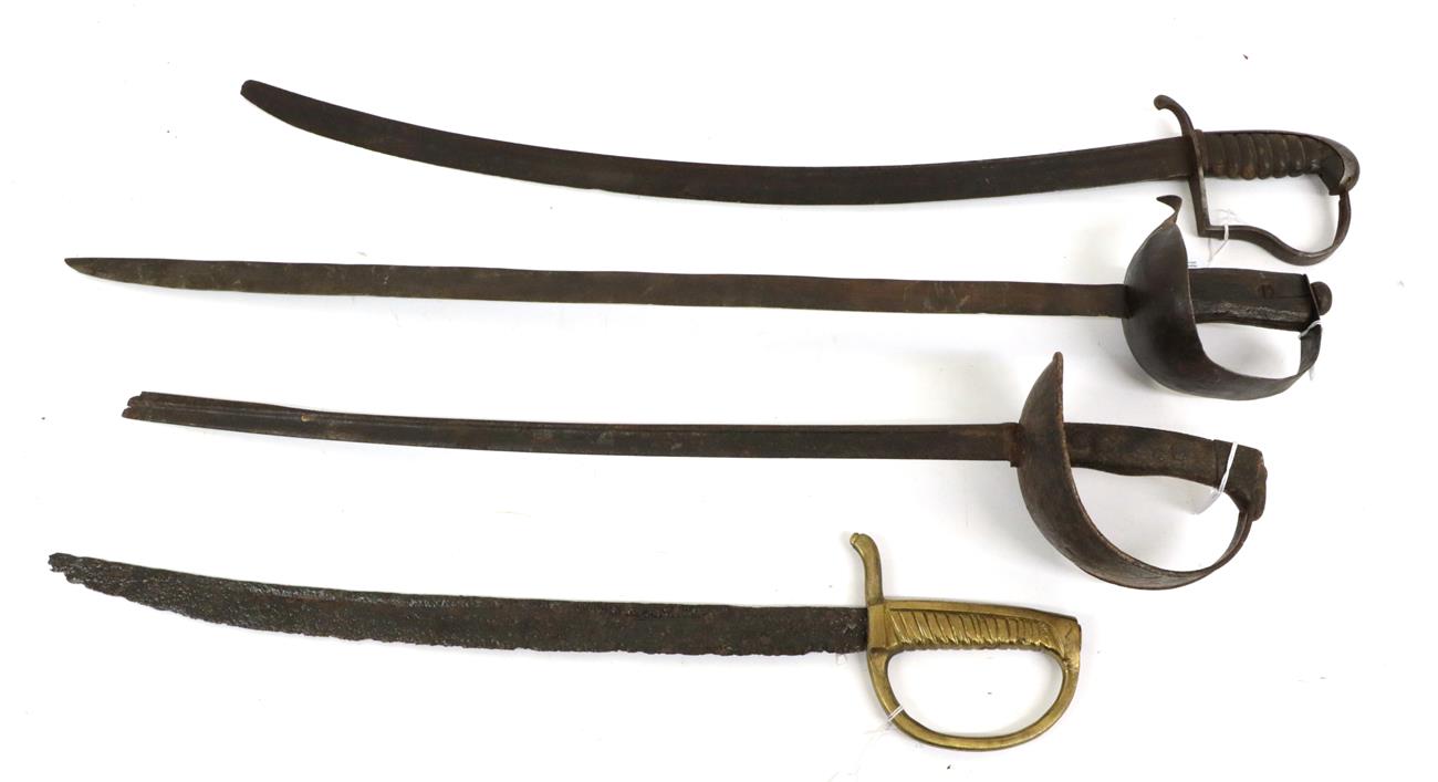 Lot 113 - A 1796 Type Cavalry Sword, the 75cm single edge curved double fullered steel blade with broken tip