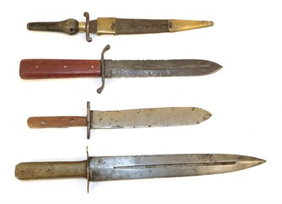 Lot 121 - A 19th Century Plug Bayonet, with single edge spear point steel blade, steel recurving...