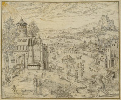 Lot 723 - Attributed to the Circle of Hans Bol (16th/17th century) Figures and animals in a landscape...