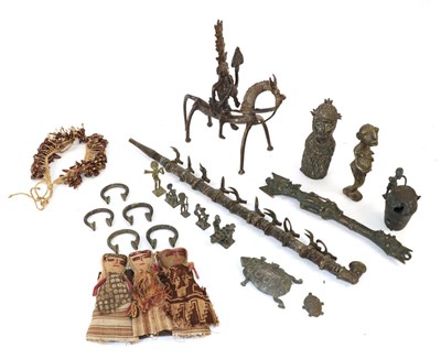Lot 192A - A Large Quantity of African Bronze Tribal Artefacts, including Asante figures playing musical...