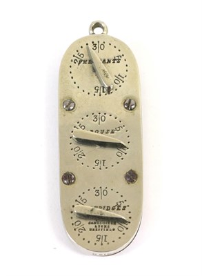 Lot 208 - A Nickel Plated Six Dial Game Counter by James Dixon & Sons, Sheffield, of oblong form, one...