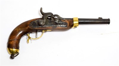 Lot 217 - A Potsdam 1851 Percussion Cavalry Pistol, 18 bore, the 23cm round barrel with ringed muzzle and...