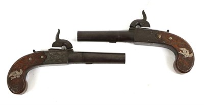 Lot 229 - A Pair of Early 19th Century Percussion Pocket Pistols by Philip Bond, Corn Hill, London, each with