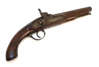 Lot 231 - A 19th Century Percussion Service Pistol, .800 calibre, with 25cm round steel barrel, plain...
