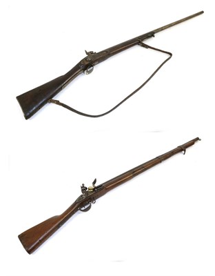 Lot 241 - A 19th Century French Flintlock Military Musket, with later repaired barrel, the lock with...