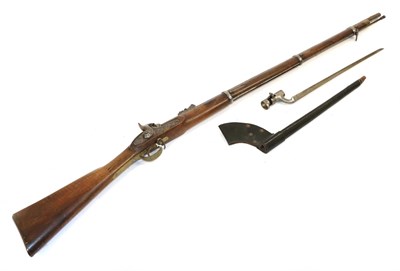 Lot 245 - A Victorian 1853 Pattern Tower Three Band Percussion Rifle, .577 calibre, the 99cm steel barrel...