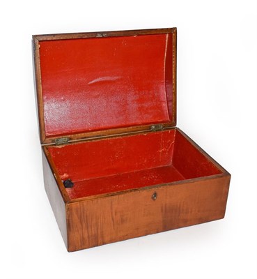 Lot 4 - A 19th century burr walnut and satinwood inlaid mahogany dome topped box, together with an...