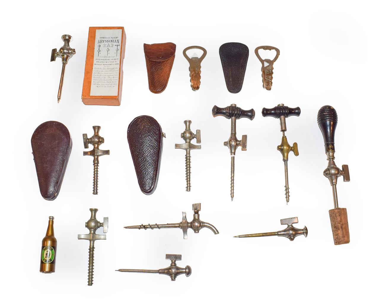 Lot 19 - A collection of assorted champagne taps of various designs and makers