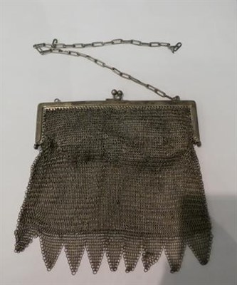 Lot 44 - Miscellaneous items including white metal mesh purse, 19th century lustre drops, silver plated...
