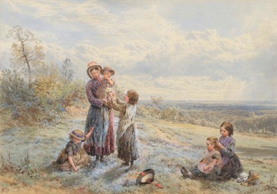 Lot 736 - Myles Birket Foster RWS (1825-1899) "Springtime" Signed with the artist's monogram and dated...