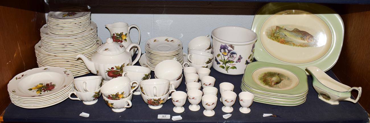 Lot 97 - A quantity of Wedgwood Drury lane pattern dinner and tea wares together with a Woods ivory ware...