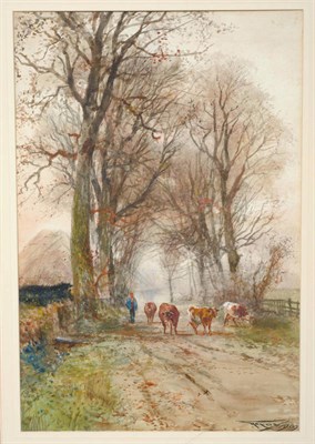 Lot 742 - Henry Charles Fox RBA (1860-1925) "Homeward Bound" Signed and dated 1909, inscribed on the...