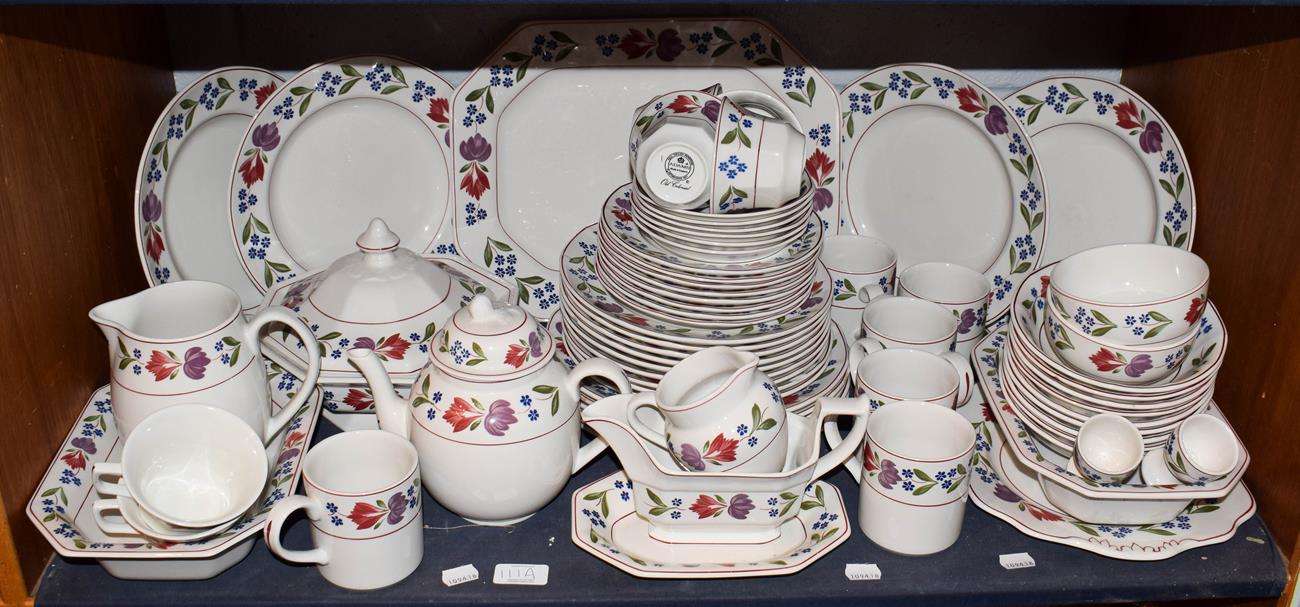 Lot 111 - Adams Old Colonial pattern dinner wares including tureen, sauce boat, serving dishes, teapot...