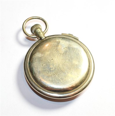 Lot 129 - A silver open faced split seconds chronograph pocket watch, cuvette inscribed ''Examined by Dent, 4