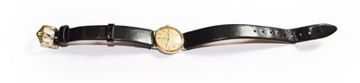 Lot 134 - A lady's 9 carat gold wristwatch, signed Omega, circa 1975, mechanical lever movement, 19mm wide