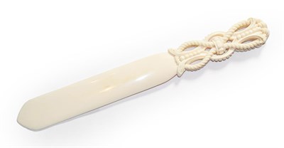 Lot 136 - Early 20th century ivory letter opener circa 1909, 32cm