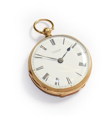 Lot 140 - An 18ct gold open faced pocket watch by T. Canter signed London 1844