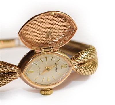 Lot 141 - A 9ct gold rotary ladies wristwatch with 9ct gold strap in its original box in working order