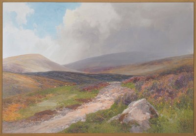 Lot 747 - Frederick John Widgery (1861-1942) Scene on Dartmoor with sheep and cattle grazing  Signed,...