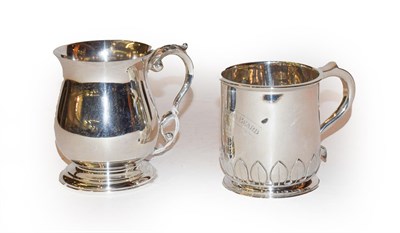 Lot 167 - A George V silver christening mug by E S Barnsley and Co, Birmingham 1918 together with another...