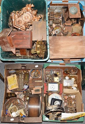 Lot 183 - Four boxes of clock, watch parts and tools