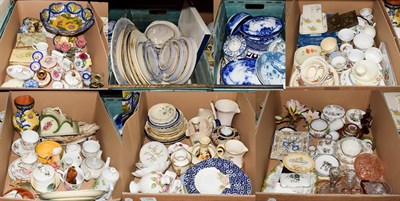 Lot 190 - Fourteen boxes of various household ceramics including Palissy Game Series dinner wares, 1920's tea