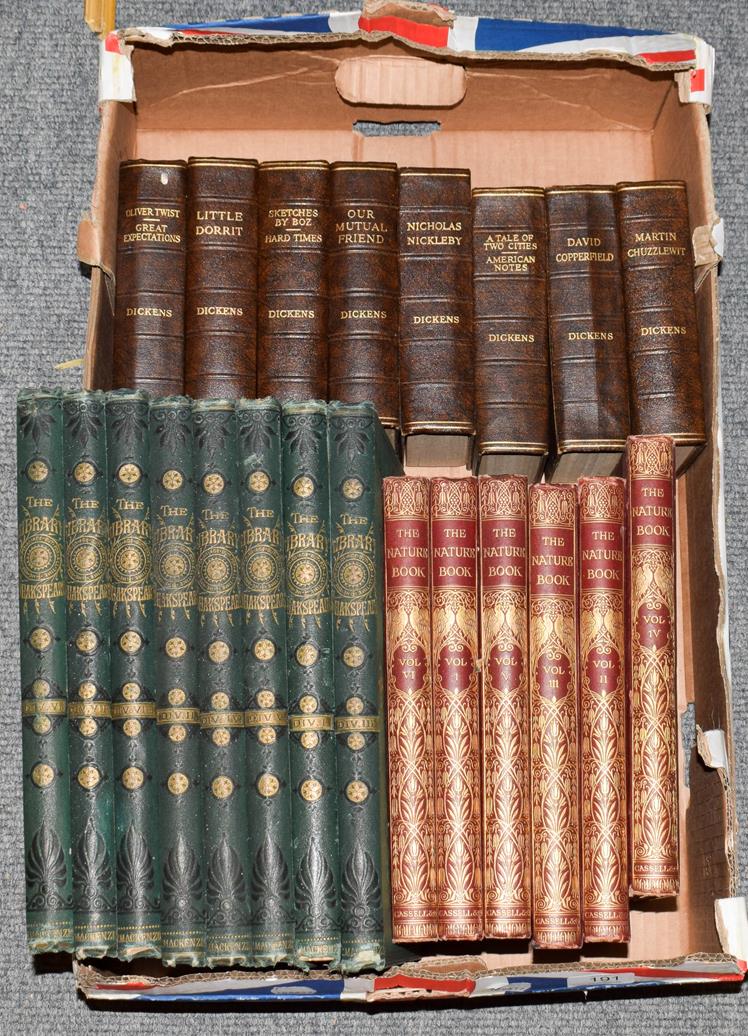 Lot 191 - The Library Shakespeare, eight volumes, illustrated by Sir John Gilbert, George Cruickshank...