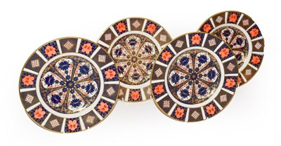 Lot 195 - Four Royal Crown Derby 1128 pattern plates, 21cm diameter