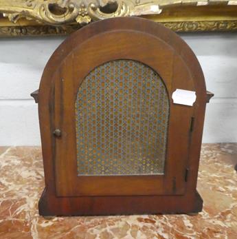 Lot 219 - A mahogany quarter chiming mantel clock, retailed by W. Greenwood & Sons, Leeds & Huddersfield,...