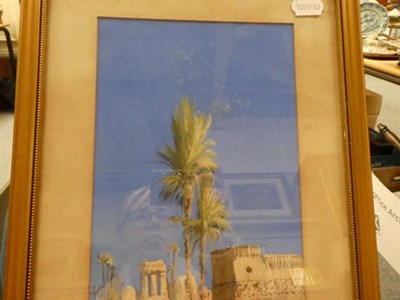 Lot 1004 - B Rappino (early 20th century) pair of Orientalist views, signed mixed media, 43cm by 18.5cm (2)