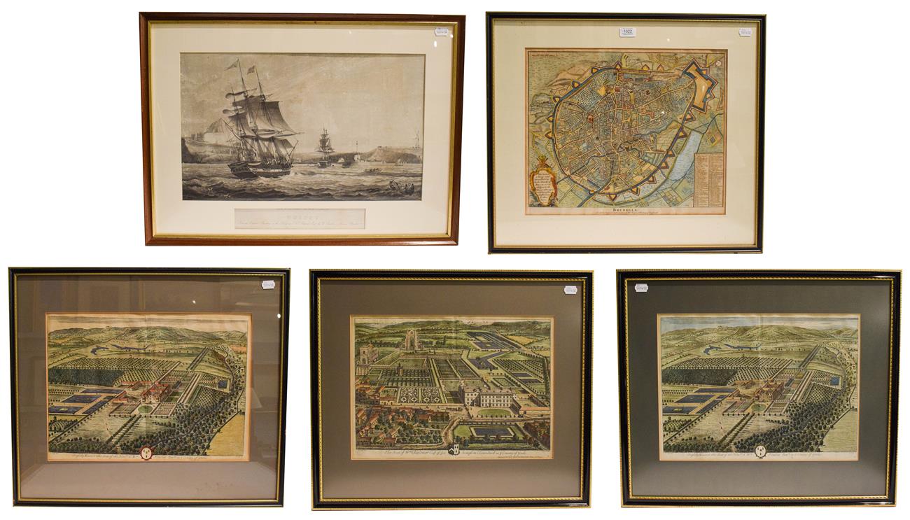 Lot 1022 - A collection of 19th century prints and engravings to include a two views of Ingleby Manor,...