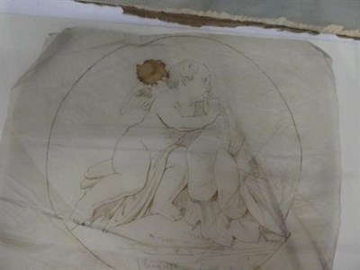 Lot 1042 - A folio of mainly 19th century British and European original drawings, pencil, watercolours and...