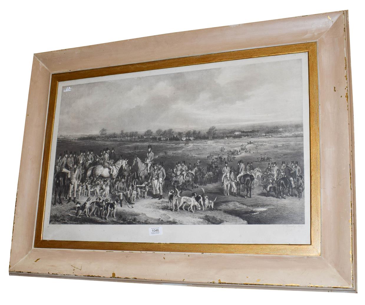 Lot 1046 - After Francis Grant, the Meeting of the Royal Hounds on Ascot Heath, print, 49cm by 76cm