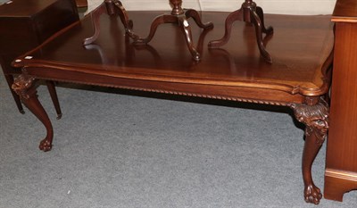 Lot 1061 - A 20th century mahogany coffee table, the shaped rectangular top with a rope twist decorated frieze