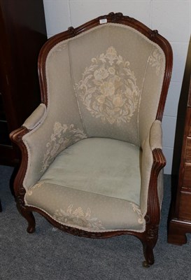 Lot 1071 - An oak framed French fauteuil in period style