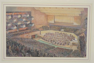 Lot 771 - Bryan de Grineau (1883-1957)  "A Concert at the Royal Festival Hall" Signed, inscribed and...