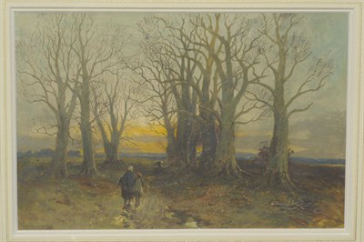 Lot 772 - William Manners RBA (c.1865-c.1940) Country lane at dusk Signed, watercolour and gouache heightened