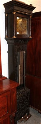 Lot 1147 - An eight day carved oak longcase clock, unsigned