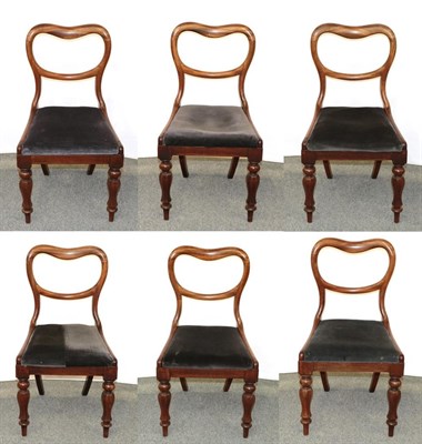 Lot 1156 - A set of six Victorian mahogany balloon back dining chairs