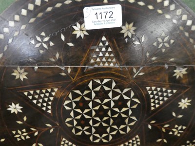 Lot 1172 - A 20th century bone inlaid savonarola chair, together with  a mahogany oval framed mirror,...