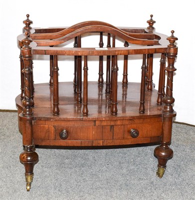 Lot 1194 - A Victorian rosewood three division Canterbury (a.f), 53cm by 43cm by 53cm