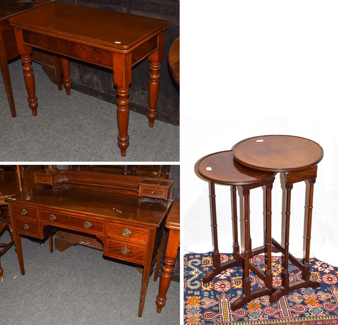 Lot 1207 - An Edwardian mahogany dressing table, 122cm by 55cm by 100cm, together with a Victorian...