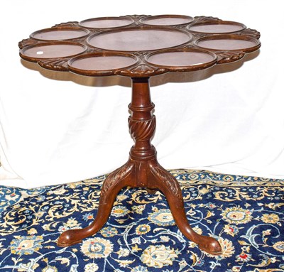 Lot 1215 - A 19th century mahogany snap top supper table, 81cm wide, 71cm high