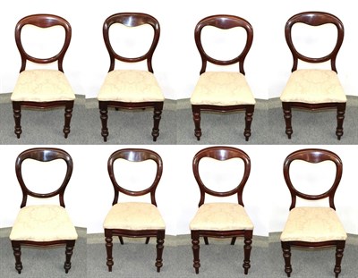 Lot 1228 - A set of eight Victorian mahogany balloon back dining chairs (8)