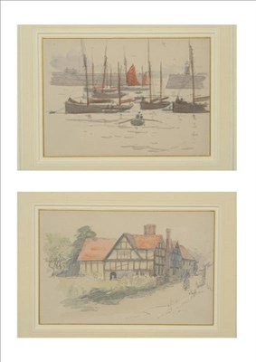 Lot 781 - Joseph John Richard Bagshawe RBA (1870-1909) Fishing boats in a harbour Extensively inscribed...