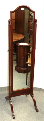 Lot 1281 - A mahogany cheval mirror, 158cm high