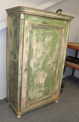 Lot 1284 - A 19th century Provincial painted pine cupboard, 101cm by 51cm by 172cm